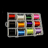 Elastisches Garn, elastischer Faden, gemischte Farben, 198x134x37.5mm, verkauft von Box