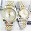 Pulseras de reloj de pareja, aleación de zinc, con Vidrio, chapado, para la pareja, 28mm, 40mm, 12-18mm, longitud:aproximado 7.88 Inch, aproximado 9 Inch, Vendido por Par