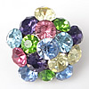 Broche de diamantes de imitación de la aleación de Zinc, Flor, con diamantes de imitación, libre de níquel, plomo & cadmio, 15x15mm, Vendido por UD