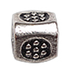 Zinc Alloy Large Hole Beads, Cube, textured nickel, lead & cadmium free Approx 1.5mm, Approx 