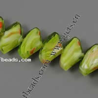 Millefiori Crystal Beads, Nuggets, handmade faceted, green .2 Inch 