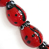 Animal Lampwork Beads, Ladybug, 9-10x12-14x5-6mm Approx 1-2mm Approx 10.5 Inch 