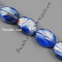 Millefiori Crystal Beads, Oval, handmade faceted .5 Inch 