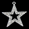 Zinc Alloy Star Pendant, plated, with rhinestone Approx 2mm 