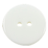 2 Hole Resin Button, Coin, white Approx 1.5mm 