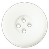 4-Loch Kunststoff Knopf, ABS Kunststoff, Münze, weiß, 18x4.5mm, Bohrung:ca. 2mm, 1000PCs/Tasche, verkauft von Tasche