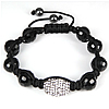 Bracelets en cristal de Woven Ball, avec strass & alliage de zinc, fait à la main 12mm Environ 8 pouce, Vendu par brin