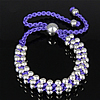 Brass Woven Ball Bracelets, with Nylon Cord, platinum color plated, adjustable 8mm Approx 5.5-13 Inch 