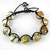 Agate Woven Ball Bracelets, with Nylon Cord, adjustable, 12-16mm Approx 8 Inch 