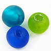Satinierte Lampwork Perlen, rund, Silberfolie, keine, 10mm, Bohrung:ca. 2mm, 1000PCs/Tasche, verkauft von Tasche