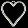 Zinklegierung Herz Anhänger, plattiert, keine, frei von Nickel, Blei & Kadmium, 39x44x3mm, Bohrung:ca. 3mm, verkauft von PC