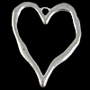 Zinklegierung Herz Anhänger, plattiert, keine, frei von Nickel, Blei & Kadmium, 52x66x2mm, Bohrung:ca. 5mm, verkauft von PC
