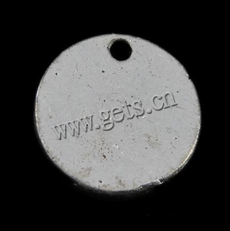 le pendentif d'étiquette en alliage de zinc, pièce de monnaie, Placage, plus de couleurs à choisir, protéger l'environnement, sans nickel, plomb et cadmium, 12x1mm, Trou:Environ 0.5mm, Vendu par PC