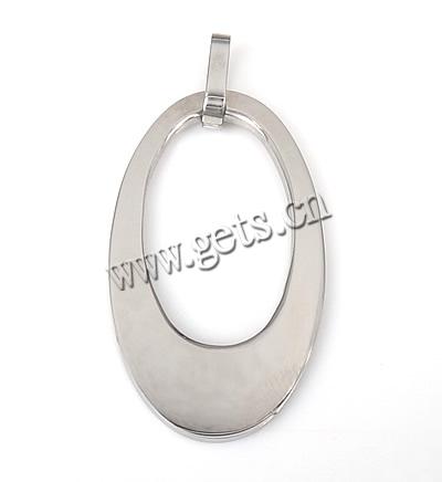 Stainless Steel Pendants, Oval, smooth, Hole:Approx 3x5mm, Sold By PC