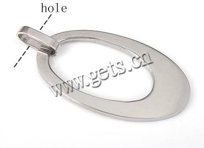 Stainless Steel Pendants, Oval, smooth, Hole:Approx 3x5mm, Sold By PC