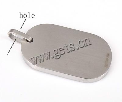 Stainless Steel Pendants, Oval, Hole:Approx 4x7mm, Sold By PC