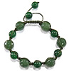 Bracelets de Woven Ball pierres précieuses, jade, avec corde en nylon, fait à la main, grade A, 10mm, 12mm Environ 6-8 pouce, Vendu par brin