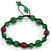 Bracelets de Woven Ball pierres précieuses, jade, avec corde en nylon, fait à la main, grade A, 8-12mm Environ 6-9 pouce, Vendu par brin