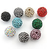 Harz Strass Perlen, rund, mit Strass von Klasse A, gemischte Farben, 13mm, Bohrung:ca. 1.5mm, verkauft von PC