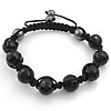 Crystal Woven Ball Bracelets, with Nylon Cord & Hematite, adjustable & faceted, 12mm, 8-10mm Approx 7-9.5 Inch 