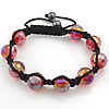 Crystal Woven Ball Bracelets, with Nylon Cord & Hematite, adjustable & faceted, 12mm, 7.5mm Approx 6-11 Inch 