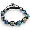 Crystal Woven Ball Bracelets, with Nylon Cord & Hematite, adjustable & faceted, 12mm, 8-10mm Approx 6.5-10 Inch 