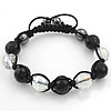 Crystal Woven Ball Bracelets, with Nylon Cord & Hematite, handmade, adjustable & faceted, 12mm, 8-10mm Approx 7-10 Inch 