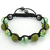 Crystal Woven Ball Bracelets, with Wax Cord & Hematite & Zinc Alloy, handmade, with rhinestone, 13mm, 12mm, 8-10mm Approx 7-10 Inch 