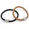 Cowhide Bracelets, stainless steel clasp 6mm Approx 8 Inch 