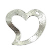 Colgantes de Aleación de Zinc en Forma de Corazón, chapado, color original, libre de níquel, plomo & cadmio, 62x56x1mm, agujero:aproximado 9x5mm, aproximado 120PCs/KG, Vendido por KG