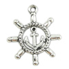 Zinc Alloy Ship Wheel & Anchor Pendant, plated cadmium free Approx 2mm, Approx 