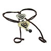 Cowhide Jewelry Necklace, with Zinc Alloy, Heart 