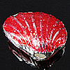 Perles émail alliage de zinc, coquille, Placage, rouge, sans cadmium Environ 1mm, Vendu par PC