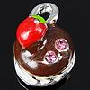 Zinc Alloy Fruit Shape Pendants, plated, enamel & with rhinestone Approx 2.5mm 