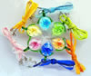 Collar de la joyería de cristal de Murano, con Cinta, Gota, flor interior, más colores para la opción, 32x32mm, longitud:16.5 Inch, Vendido por Sarta