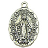 Zinc Alloy Flat Oval Pendants, plated nickel, lead & cadmium free Approx 1.5mm, Approx 