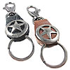 Leather Key Chains, Cowhide, zinc alloy clasp, mixed colors 