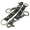 Leather Key Chains, Cowhide, zinc alloy clasp, mixed colors, 205mm 