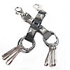 Leather Key Chains, Cowhide, zinc alloy clasp, mixed colors 
