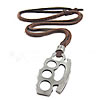 Cowhide Jewelry Necklace, with Zinc Alloy, coffee color Approx 35.4 Inch 