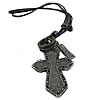 Cowhide Jewelry Necklace, with Zinc Alloy, Cross Approx 32 Inch 