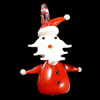 Weihnachten Lampwork Anhänger, Weihnachtsmann, rot, 55x36x15mm, Bohrung:ca. 6mm, verkauft von PC