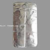 le pendentif d'étiquette en alliage de zinc, rectangle, Placage, plus de couleurs à choisir Environ 2mm Vendu par sac