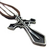 Cowhide Jewelry Necklace, with Zinc Alloy, Cross, nickel, lead & cadmium free Approx 19 Inch 