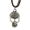 Cowhide Jewelry Necklace, with Zinc Alloy, Skull, nickel, lead & cadmium free Approx 19 Inch 