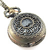 Watch Necklace, Zinc Alloy, Flat Round, hollow Approx 32 Inch 