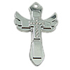 Zinc Alloy Cross Pendants, Angel Wing Cross, plated, with rhinestone Approx 2.5mm, Approx 