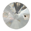 Conector de Cristal, Vidrio, Redondo aplanado, transparente & facetas & 1/1 aro, 18x6mm, agujero:aproximado 1mm, Vendido por UD