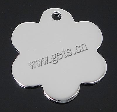 Sterling Silver Tag, 925 Sterling Silver, Flower, plated, more colors for choice, 18x20x1mm, Hole:Approx 2mm, Sold By PC