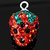 CRYSTALLIZED™ Crystal Sterling Silver Pendants, CRYSTALLIZED™, with 925 Sterling Silver, Strawberry, plated 10mm Approx 2mm 